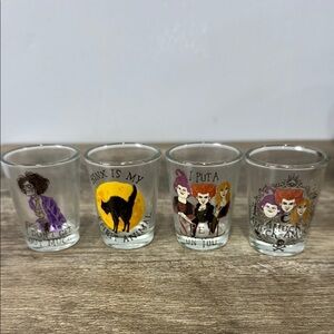 Disney Hocus Pocus Set of Four Shot Glasses Glassware Set